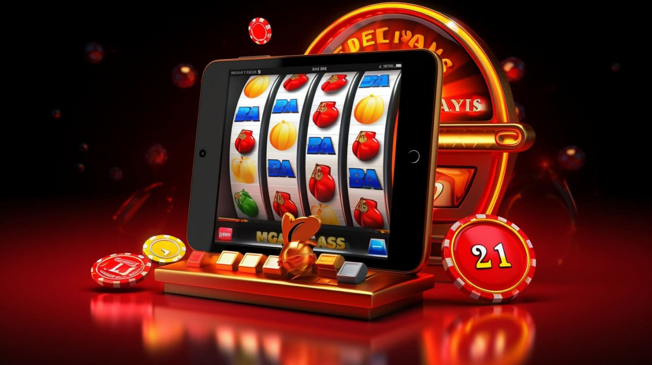 Jackpot slot machines glowing with winning prizes for players
